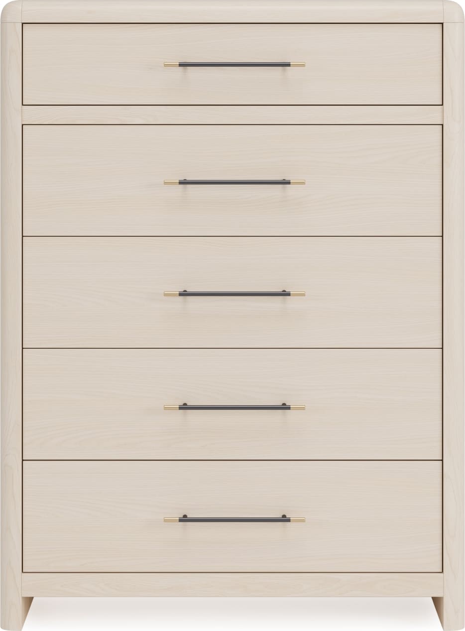 Wallen White Sand 5 Drawer Chest - Ornate Home