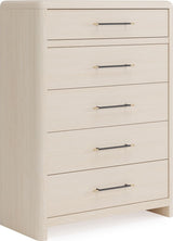 Wallen White Sand 5 Drawer Chest - Ornate Home