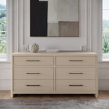 Wallen White Sand 6 Drawer Dresser - Ornate Home