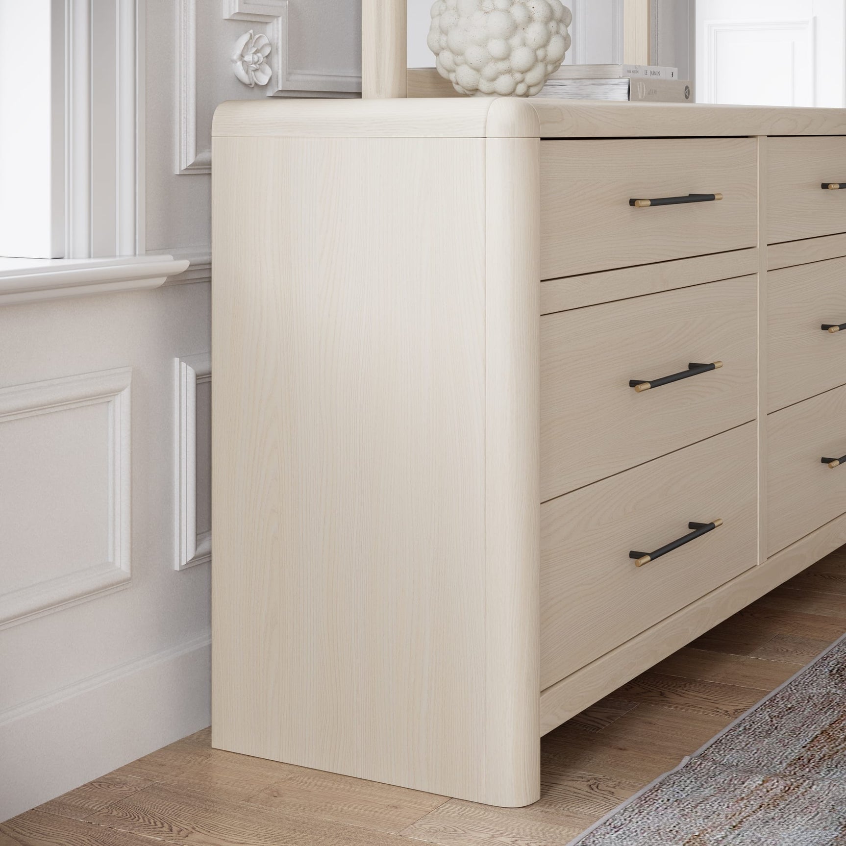 Wallen White Sand 6 Drawer Dresser - Ornate Home