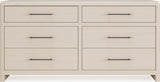 Wallen White Sand 6 Drawer Dresser - Ornate Home