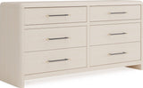 Wallen White Sand 6 Drawer Dresser - Ornate Home