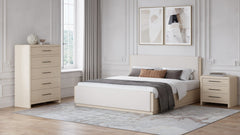 Wallen White Sand Full Upholstered Bed - Ornate Home