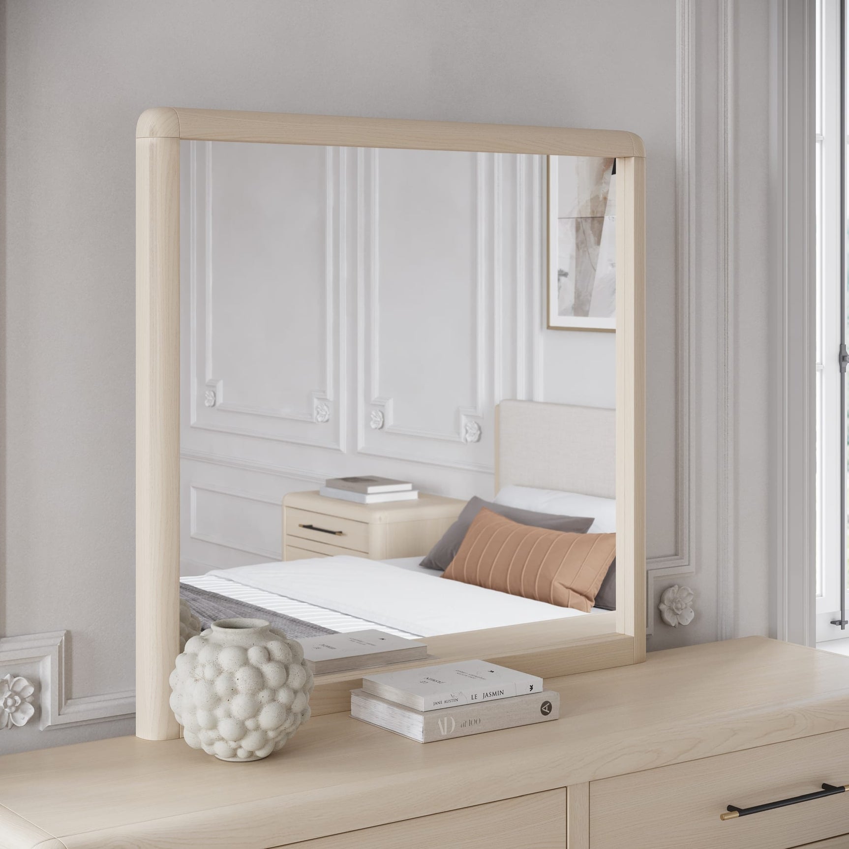 Wallen White Sand Mirror - Ornate Home