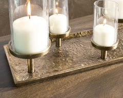 Wallmond Antique Brass Candle Holder - Ornate Home