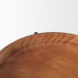 Wally Medium Brown/Matte Black Round Wood Metal Stand Trays - Ornate Home