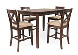 Walnut Creek Brown Counter Height Dining Table w/(4) Stools - Ornate Home