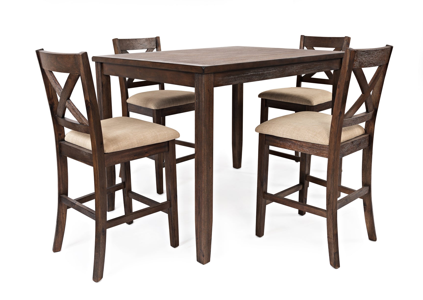 Walnut Creek Brown Counter Height Dining Table w/(4) Stools - Ornate Home