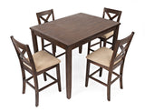 Walnut Creek Brown Counter Height Dining Table w/(4) Stools - Ornate Home