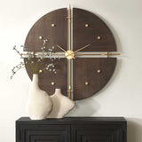 Walnut Elegance Brown/Gold Wall Clock - Ornate Home