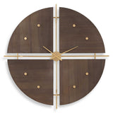 Walnut Elegance Brown/Gold Wall Clock - Ornate Home