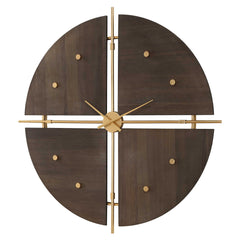 Walnut Elegance Brown/Gold Wall Clock - Ornate Home