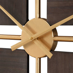 Walnut Elegance Brown/Gold Wall Clock - Ornate Home