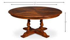Walnut Jupe Brown Medium Dining Table - Ornate Home