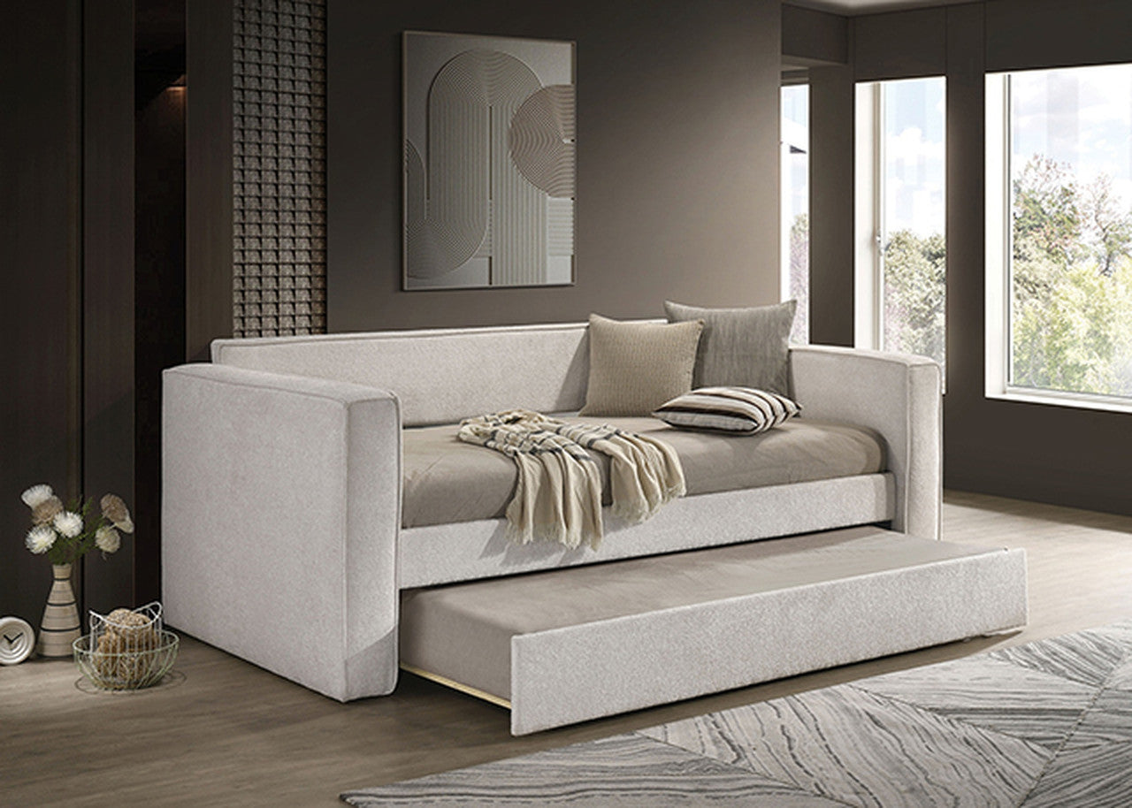 Walsall Pearl White Twin Daybed w/ Trundle - Ornate Home
