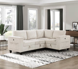 Walterboro Beige 4-Piece Sectional with Storage Pouches - Ornate Home
