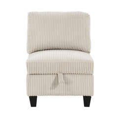 Walterboro Beige 4-Piece Sectional with Storage, Storage Pouches and Charging Ports - Ornate Home