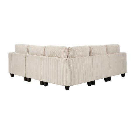 Walterboro Beige 5-Piece Sectional with Storage Pouches - Ornate Home