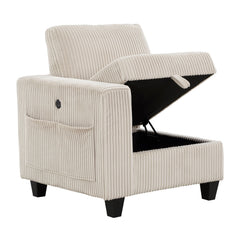 Walterboro Beige 5-Piece Sectional with Storage Pouches - Ornate Home
