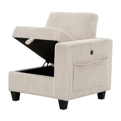 Walterboro Beige 5-Piece Sectional with Storage Pouches - Ornate Home