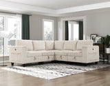 Walterboro Beige 5-Piece Sectional with Storage Pouches - Ornate Home