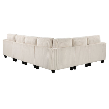 Walterboro Beige 6-Piece Sectional with Storage Pouches - Ornate Home