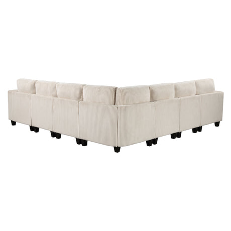 Walterboro Beige 7-Piece Sectional with Storage Pouches - Ornate Home
