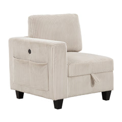 Walterboro Beige 7-Piece Sectional with Storage Pouches - Ornate Home