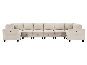 Walterboro Beige 8-Piece Sectional with Storage Pouches - Ornate Home