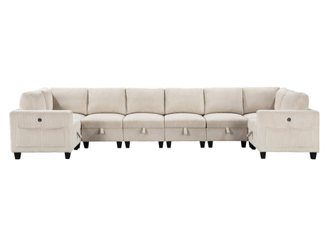 Walterboro Beige 8-Piece Sectional with Storage Pouches - Ornate Home