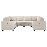 Walterboro Beige 8-Piece Sectional with Storage Pouches - Ornate Home
