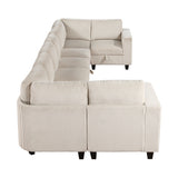 Walterboro Beige 8-Piece Sectional with Storage Pouches - Ornate Home