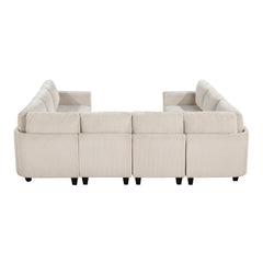 Walterboro Beige 8-Piece Sectional with Storage Pouches - Ornate Home