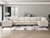 Walterboro Beige 8-Piece Sectional with Storage Pouches - Ornate Home