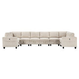 Walterboro Beige 8-Piece Sectional with Storage Pouches - Ornate Home