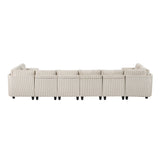 Walterboro Beige 8-Piece Sectional with Storage, Storage Pouches and Charging Ports - Ornate Home