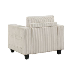 Walterboro Beige Chair w/ Storage Pouches & Charging Ports - Ornate Home