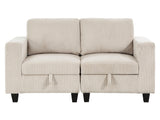 Walterboro Beige Loveseat with Storage Pouches - Ornate Home
