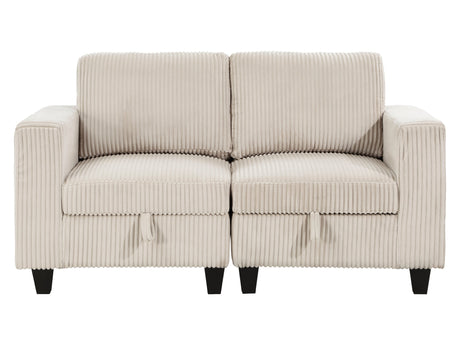 Walterboro Beige Loveseat with Storage Pouches - Ornate Home