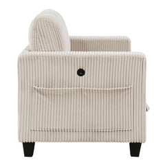 Walterboro Beige Loveseat with Storage Pouches - Ornate Home