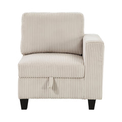 Walterboro Beige Loveseat with Storage Pouches - Ornate Home