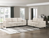 Walterboro Beige Loveseat with Storage Pouches - Ornate Home