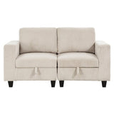 Walterboro Beige Loveseat with Storage Pouches - Ornate Home