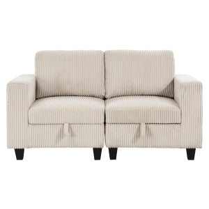 Walterboro Beige Loveseat with Storage Pouches - Ornate Home