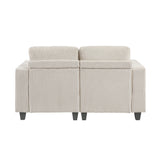 Walterboro Beige Loveseat with Storage, Storage Pouches and Charging Ports - Ornate Home