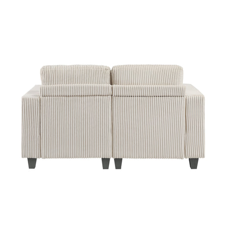 Walterboro Beige Loveseat with Storage, Storage Pouches and Charging Ports - Ornate Home