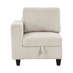 Walterboro Beige Loveseat with Storage, Storage Pouches and Charging Ports - Ornate Home