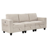 Walterboro Beige Sofa with Storage Pouches - Ornate Home