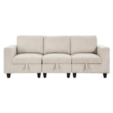 Walterboro Beige Sofa with Storage Pouches - Ornate Home