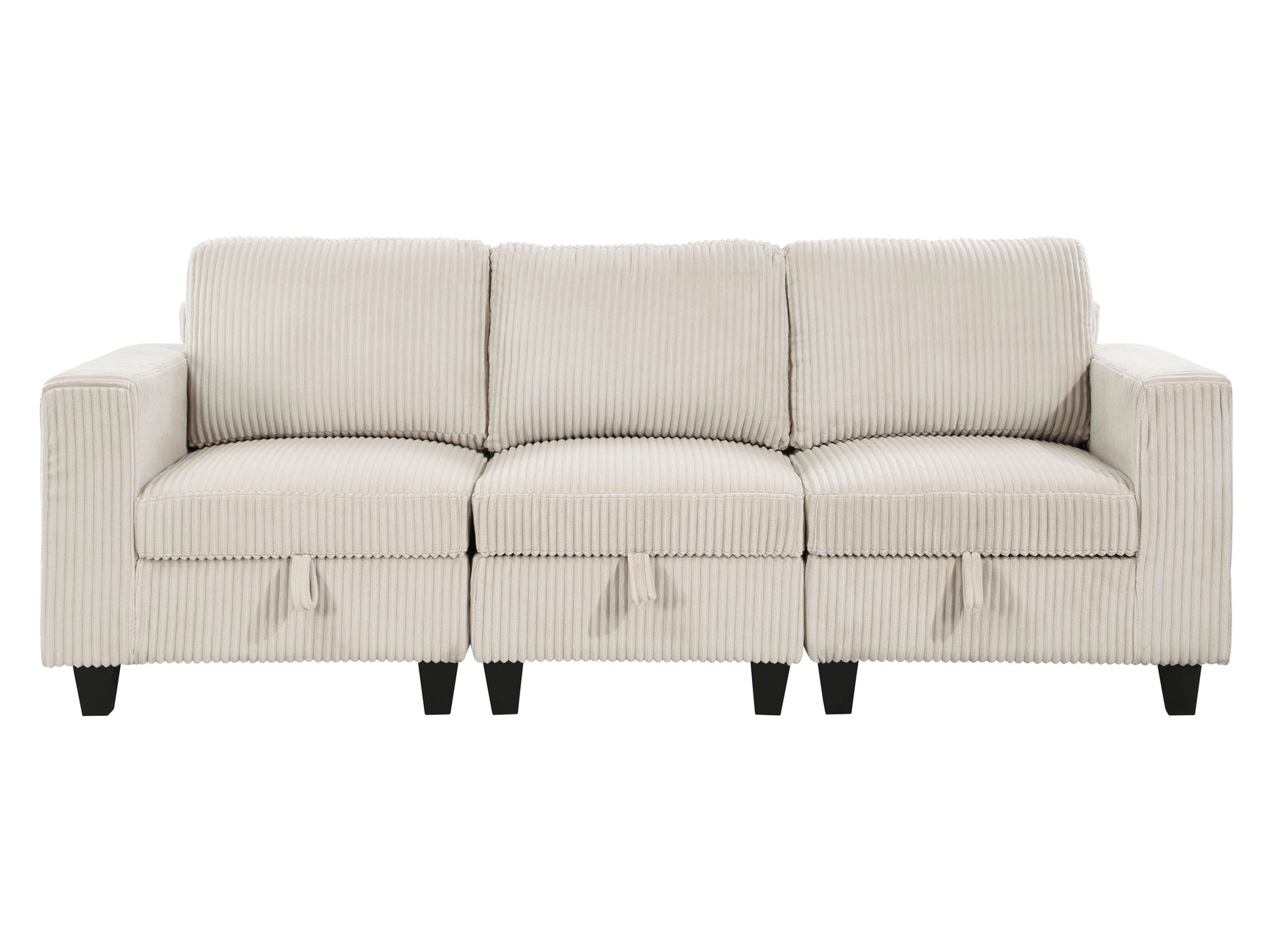 Walterboro Beige Storage Sofa with Charging Ports - Ornate Home